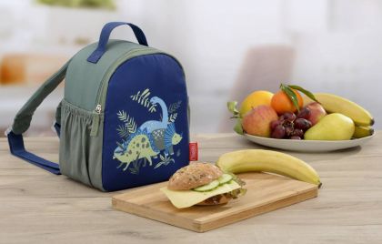 Preview: Thermos Kinderrucksack Dinosaurier grün blau