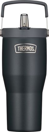 Thermos Flip Straw Isoliertrinkbecher Refreshing 850ml, schwarz matt