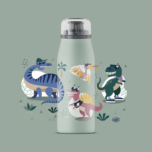 Alfi isoBottle Crazy Dinos, 350ml, Edelstahl lackiert