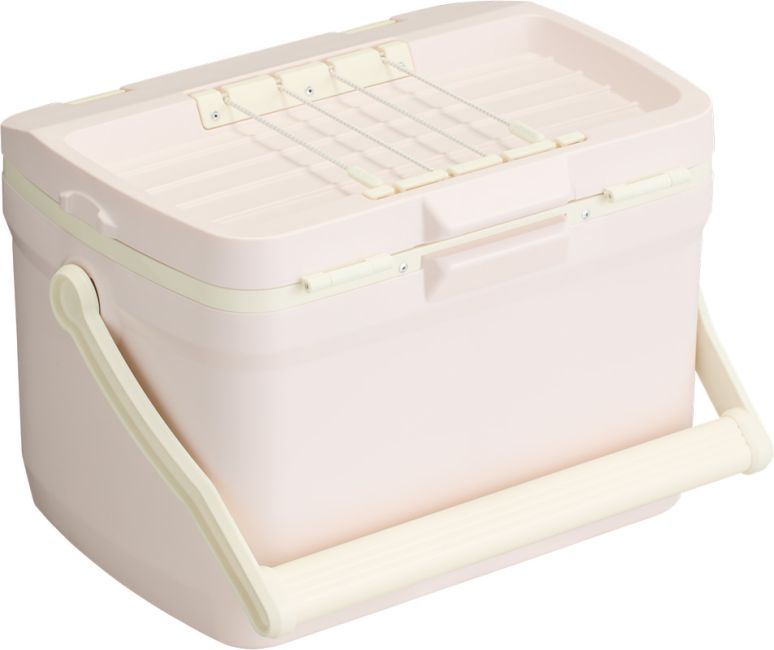 Seitliche Ansicht Stanley Adventure Cooler Kühlbox 15,1 Liter, rosenquarz