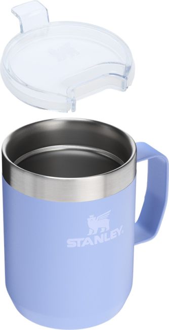 geöffneter Deckel des Stay-Hot Camp Mug hortensie